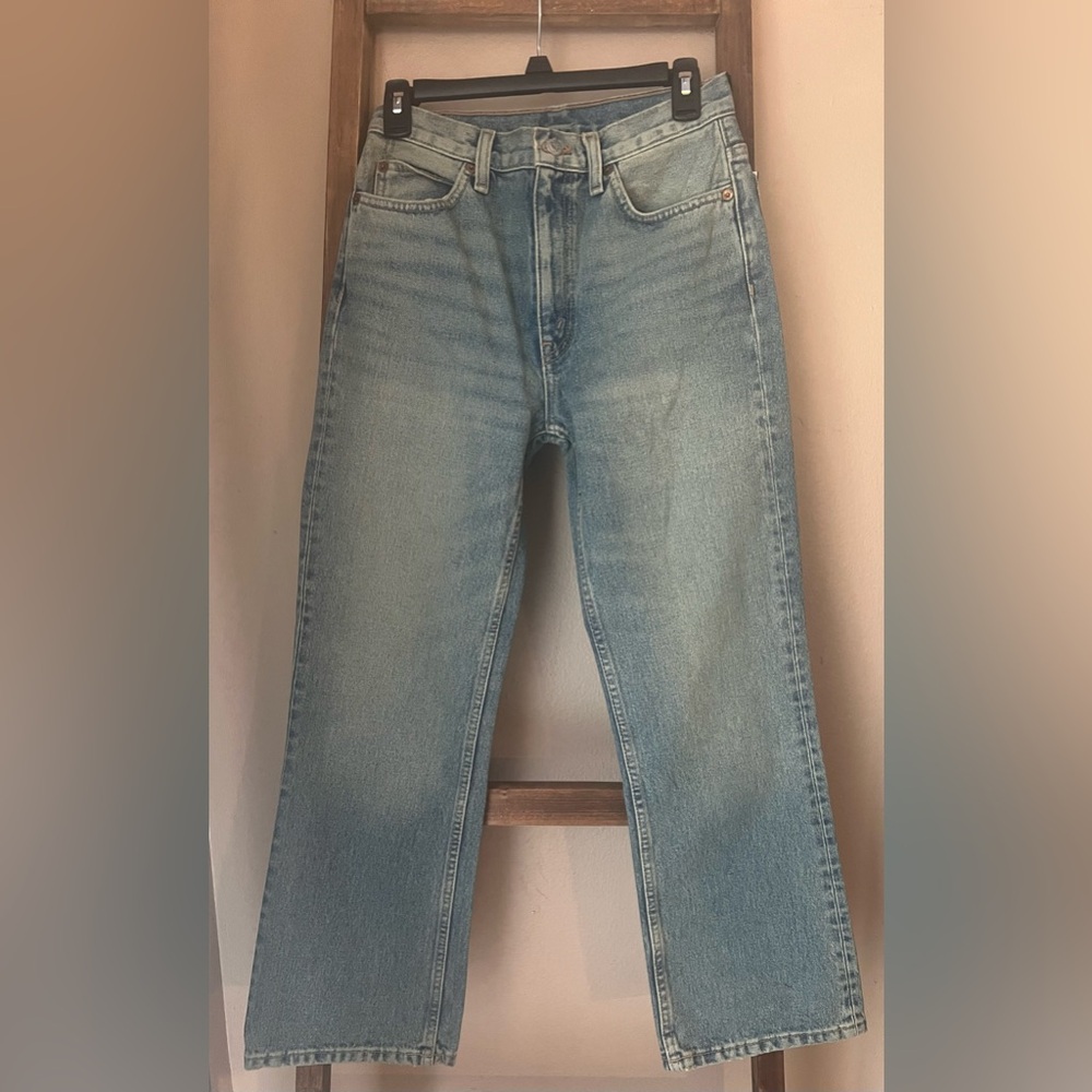 Re/Done Light Blue Flare & Wide Leg Jeans